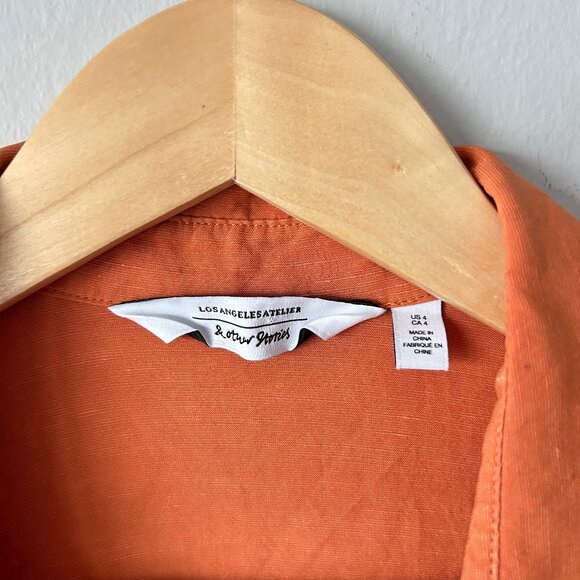 & Other Stories Wrap Midi Dress Rust Orange Women’s Size 4 Long Sleeve - Picture 5 of 9